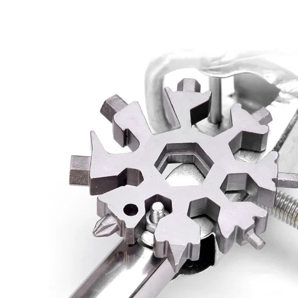 18-in-1 Snowflake Spanner Keyring | Hex Wrench & Multifunction Outdoor Tool | Compact Camping & Survival Hand Tool - Image 3