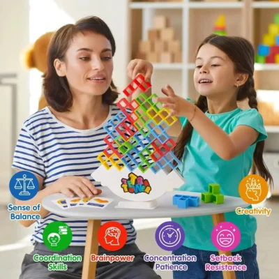 Tetra Tower Balance Stacking Game | Fun Building Blocks Puzzle for Kids & Adults | Perfect for Family Game Nights & Parties