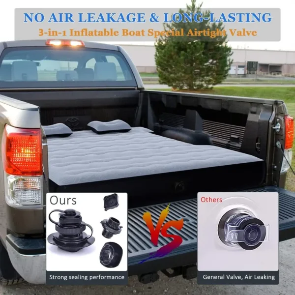 Camping Pickup Truck Bed Air Mattress | Thick Inflatable Air Bed with Pillow | Sleep Pad for Trucks 5.5-5.8 ft - Image 4