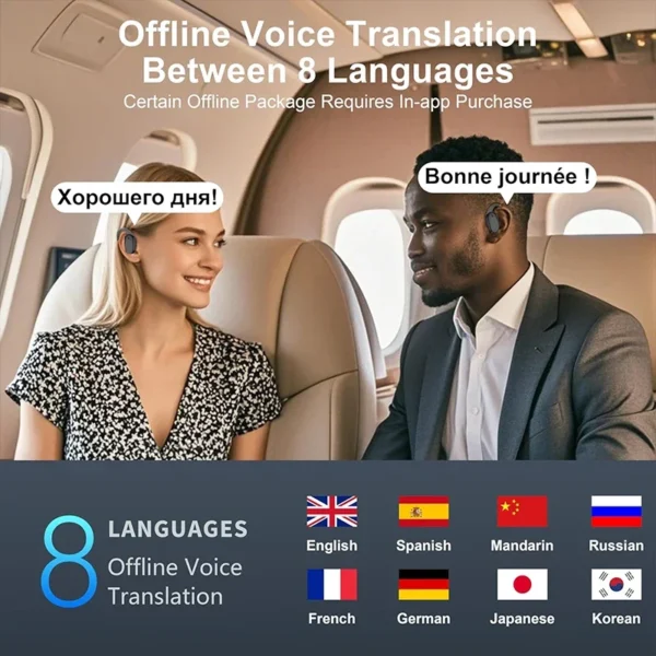 AI Language Translator Earbuds | 3-in-1 Real-Time Translation for 144 Languages & Accents | Travel, Business & Learning Tool - Image 3
