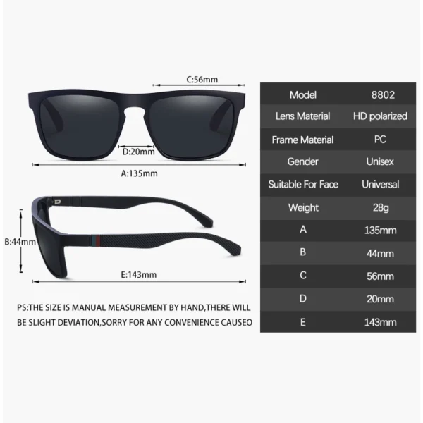 Fashion Square Polarized Sunglasses | Retro UV400 Eyewear for Men & Women | Driving & Fishing Sun Glasses - Image 4