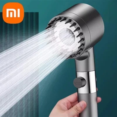Xiaomi 4-Mode High-Pressure Shower Head | One-Key Water Stop & Massage Function | Filtered Showerhead for Bathrooms
