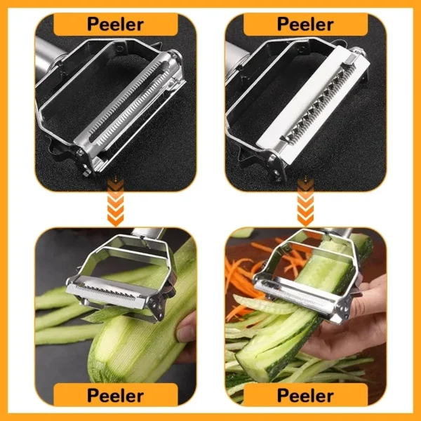 Multifunctional Kitchen Peeler | Stainless Steel Vegetable & Fruit Peeler | Durable Potato Slicer & Carrot Shredder - Image 5