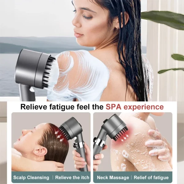 Xiaomi 4-Mode High-Pressure Shower Head | One-Key Water Stop & Massage Function | Filtered Showerhead for Bathrooms - Image 3
