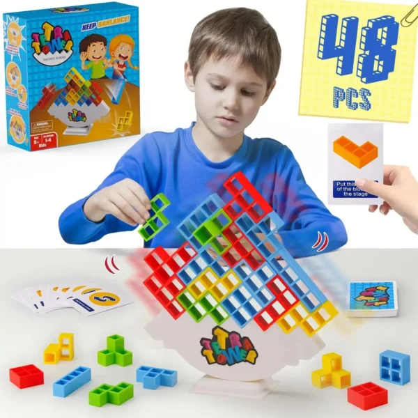 Tetra Tower Balance Stacking Game | Fun Building Blocks Puzzle for Kids & Adults | Perfect for Family Game Nights & Parties - Image 5
