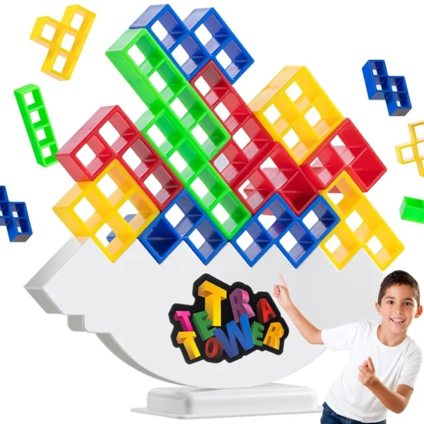 Tetra Tower Balance Stacking Game | Fun Building Blocks Puzzle for Kids & Adults | Perfect for Family Game Nights & Parties - Image 6