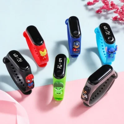 Marvel Cartoon Kids' Watch – Fashionable Electronic Digital LED Display | Waterproof Children's Watch for Everyday Fun & Perfect Holiday Gift