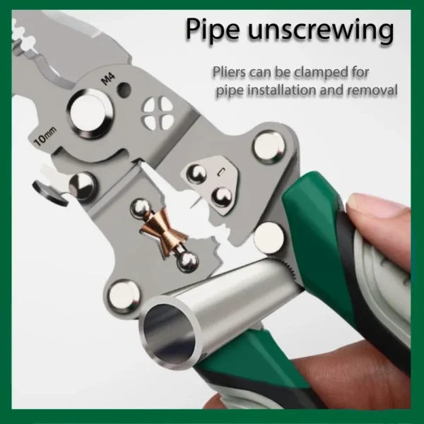 Foldable Wire Stripper | Pulley Design Multi-Function Pliers for Electricians | Wire Splitter, Winder & Crimper Tool - Image 6