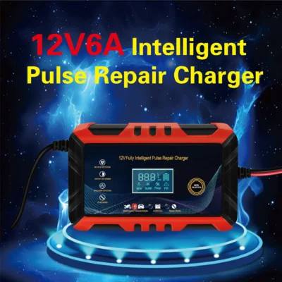 6A Fully Automatic Smart Car Battery Charger – 12V Intelligent Charger for 100Ah Lead Acid, AGM, Gel Batteries | Cars, Trucks & Motorcycles