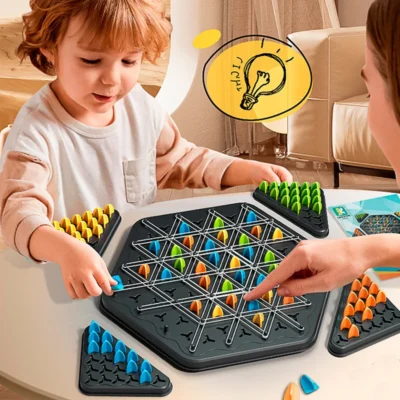 Triggle Chain Triangle Chess Game | Rubber Board Game for Kids & Adults | Wavelength Family Game & Toy Gift