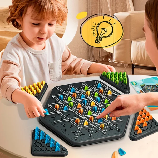 Triggle Chain Triangle Chess Game | Rubber Board Game for Kids & Adults | Wavelength Family Game & Toy Gift