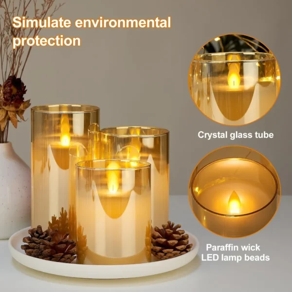 LED Electronic Candles | Acrylic Candle Decorations with Remote Control & Timer | Perfect for Christmas & Wedding Events - Image 5