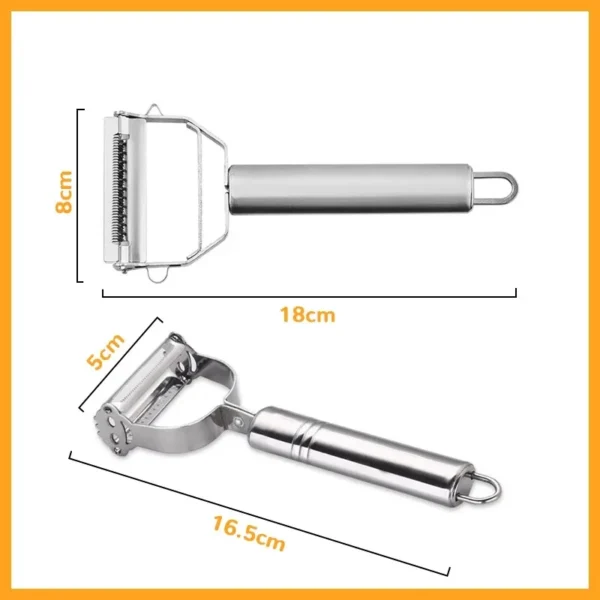 Multifunctional Kitchen Peeler | Stainless Steel Vegetable & Fruit Peeler | Durable Potato Slicer & Carrot Shredder - Image 6