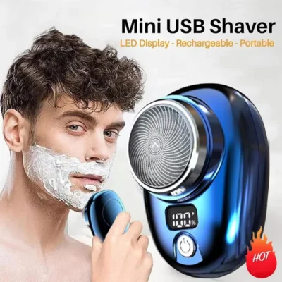 Men's USB Rechargeable Electric Shaver | Portable Mini Beard & Body Hair Trimmer | Comfortable Travel Razor