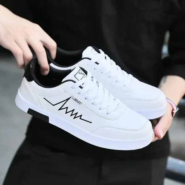 2024 Men's All-Match Trendy Sneakers – Comfortable Casual Sport Shoes for Spring | Stylish White Fashion Sneakers for Students & Everyday Wear - Image 3