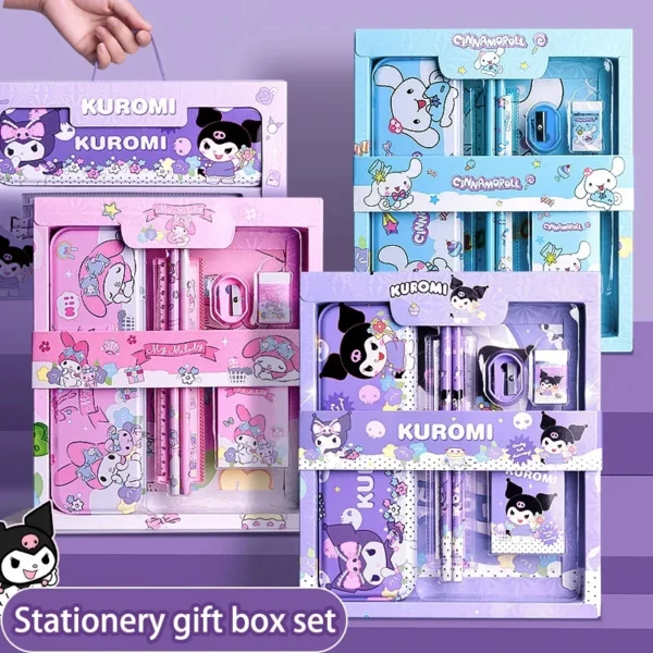 Sanrio Kawaii Stationery Gift Box – 12-Piece School Supplies Featuring Kuromi, Melody & Cinnamoroll | Perfect for Girls & Primary School Students - Image 4
