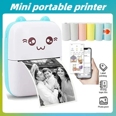 Portable Mini Thermal Printer | 58mm Wireless Bluetooth Photo & Label Printer | Compatible with Android & iOS