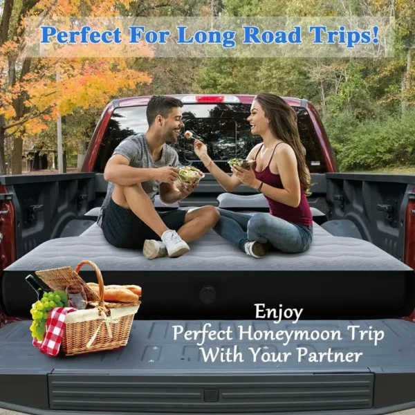 Camping Pickup Truck Bed Air Mattress | Thick Inflatable Air Bed with Pillow | Sleep Pad for Trucks 5.5-5.8 ft - Image 5