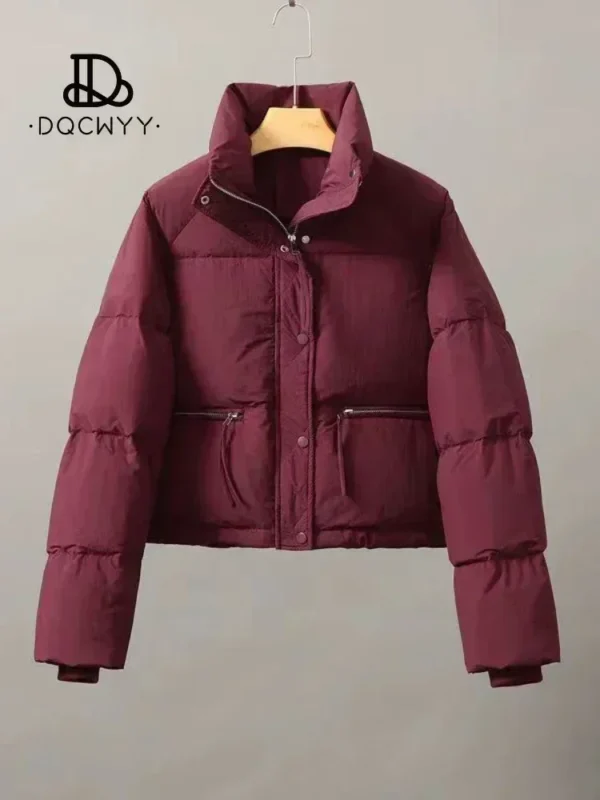 2025 Women's Winter Jacket – Korean Fashion Stand Collar Cotton-Padded Coat | Thickened & Stylish Short Bread Jacket for Cold Weather - Image 2