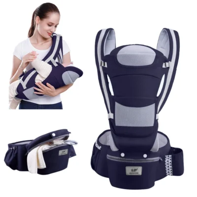 Ergonomic Baby Carrier Backpack | Newborn Hipseat & Front-Facing Wrap Sling | Comfortable Travel Baby Carrier