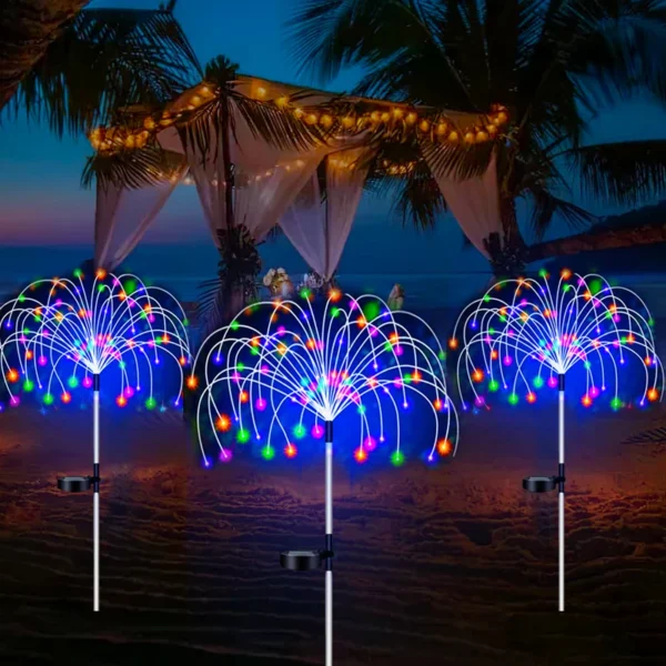 Solar-Powered Firework LED Stake Lights – Outdoor Garden Pathway Fairy Lights | Waterproof Yard & Patio Decor for Landscape Lighting - Image 5