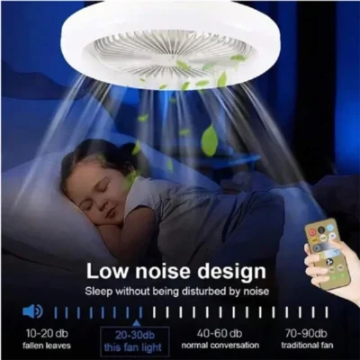 E27 LED Smart Fan Light – Remote-Controlled 3-Speed Whisper-Quiet ABS Blades | 36W Lighting + 4W Energy-Saving Silent Air Supply