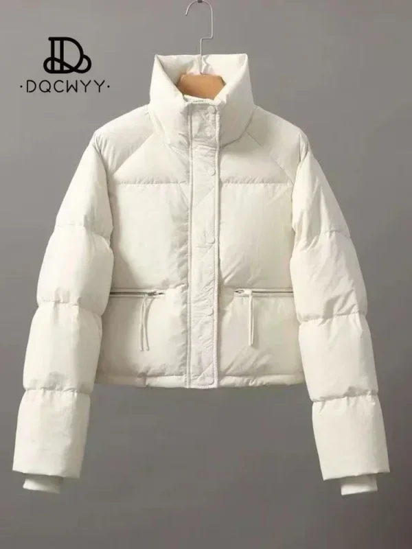 2025 Women's Winter Jacket – Korean Fashion Stand Collar Cotton-Padded Coat | Thickened & Stylish Short Bread Jacket for Cold Weather