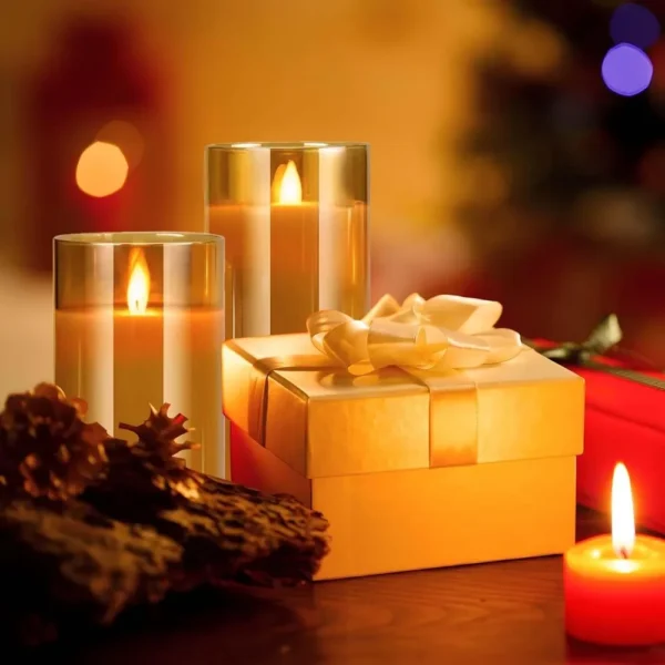 LED Electronic Candles | Acrylic Candle Decorations with Remote Control & Timer | Perfect for Christmas & Wedding Events - Image 2