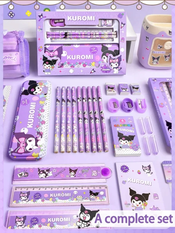 Sanrio Kawaii Stationery Gift Box – 12-Piece School Supplies Featuring Kuromi, Melody & Cinnamoroll | Perfect for Girls & Primary School Students - Image 5