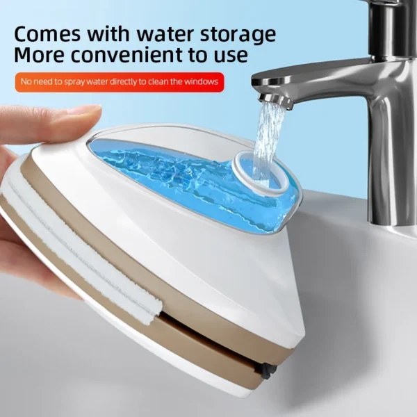 Magnetic Window Cleaner Brush | Double-Sided Wiper with Automatic Water Discharge | Household Glass Cleaning Tool - Image 4