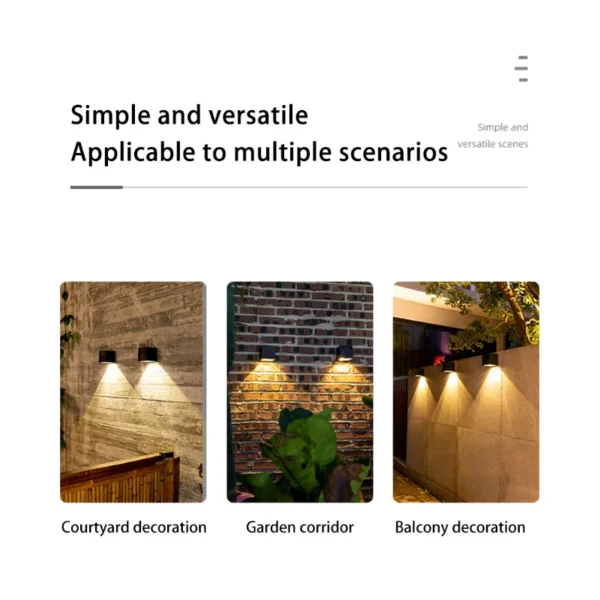 LED Solar Light Outdoor Garden Square Wall Lamp Outdoor Courtyard Garden Fence Lighting Wall Decoration Lamp - Image 5