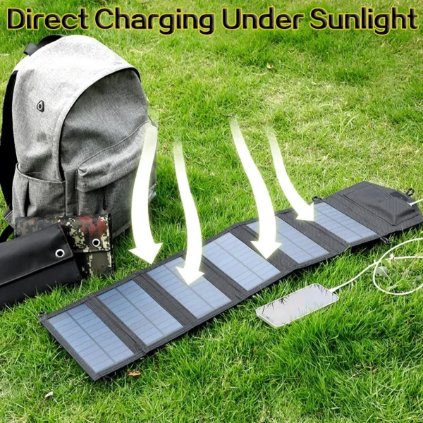 6-Fold 800W Foldable Solar Panel – 20Wh Portable USB Charger | 5V DC Full-Time Power Supply for Mobile Devices - Image 2
