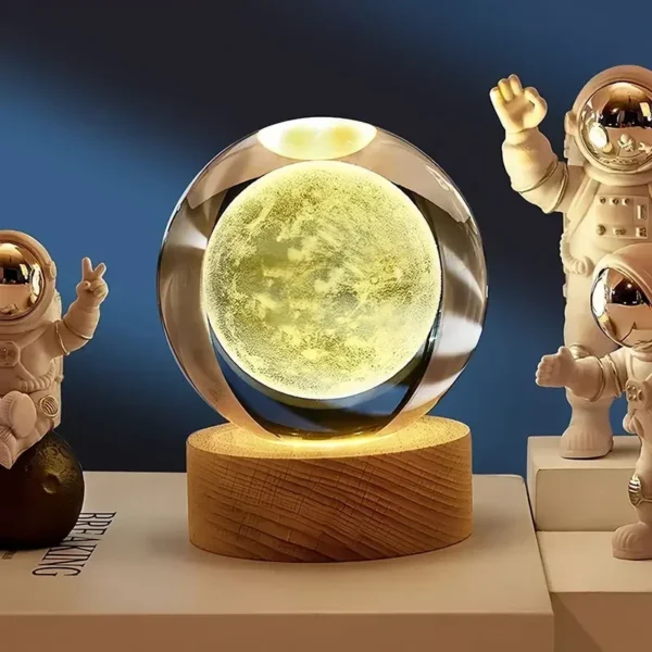 3D Crystal Glass Earth Globe | 6cm Solar System Desktop Decoration - Image 5
