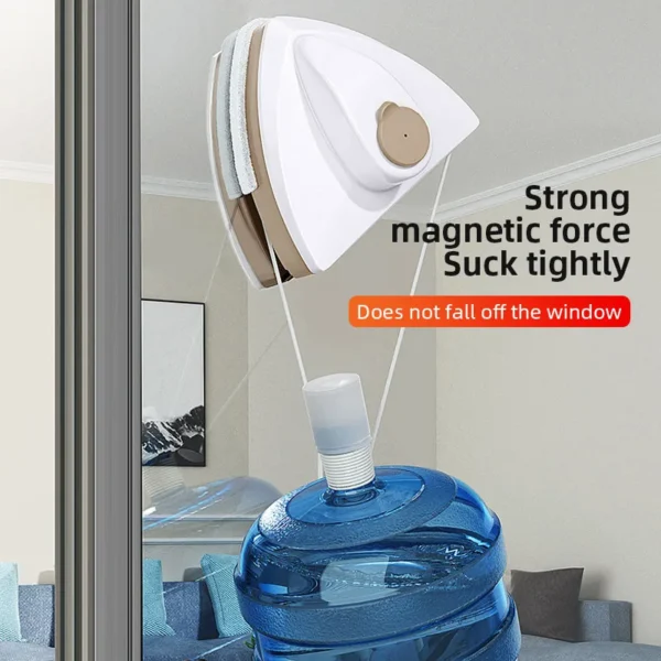 Magnetic Window Cleaner Brush | Double-Sided Wiper with Automatic Water Discharge | Household Glass Cleaning Tool - Image 6