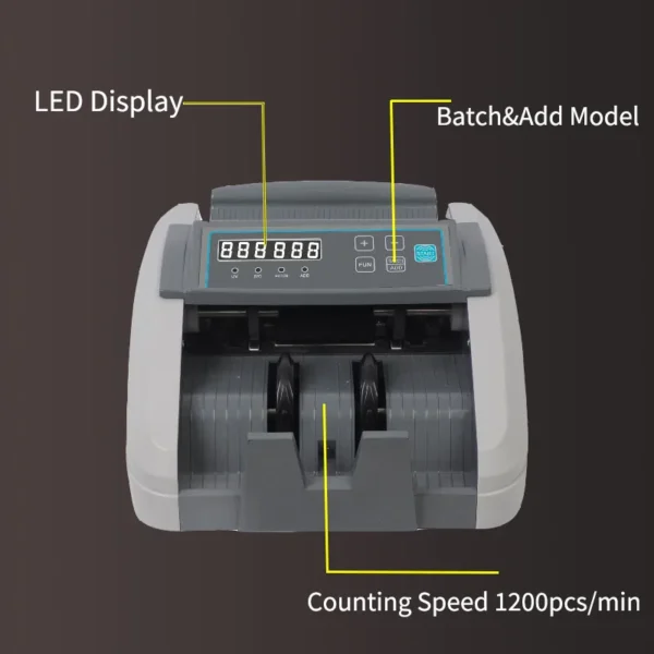 Huaen-307 Automatic Money Counter | Bill Counting Machine with LED Display, UV & MG Detection - Image 3