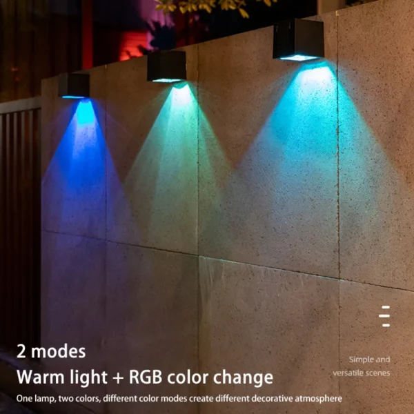 LED Solar Light Outdoor Garden Square Wall Lamp Outdoor Courtyard Garden Fence Lighting Wall Decoration Lamp - Image 4