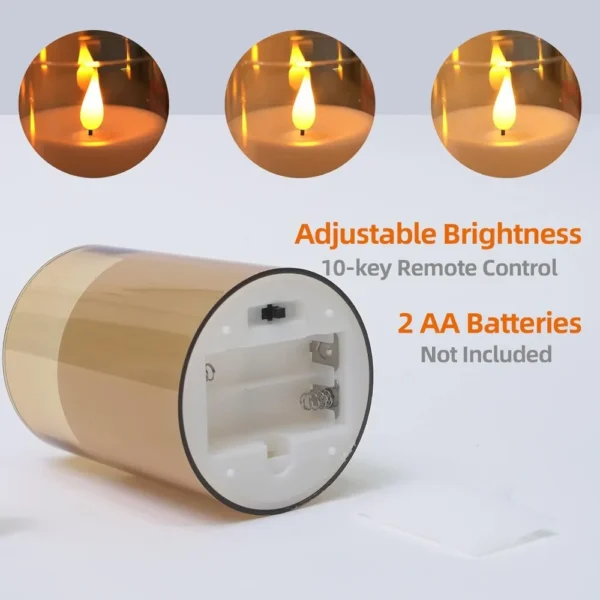 LED Electronic Candles | Acrylic Candle Decorations with Remote Control & Timer | Perfect for Christmas & Wedding Events - Image 4