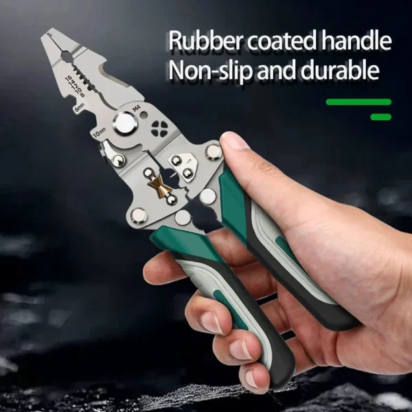 Foldable Wire Stripper | Pulley Design Multi-Function Pliers for Electricians | Wire Splitter, Winder & Crimper Tool - Image 4