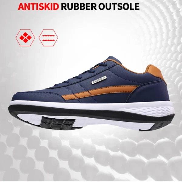 Men's Fashion Casual Shoes – Lightweight PU Leather Outdoor Lace-Up Sneakers | Comfortable & Trendy for Sports and Everyday Wear - Image 3