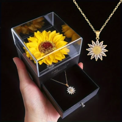 Elegant Sunflower Necklace Gift Set – Celebrate Love & Loyalty | Perfect for Birthdays, Anniversaries, and Special Occasions