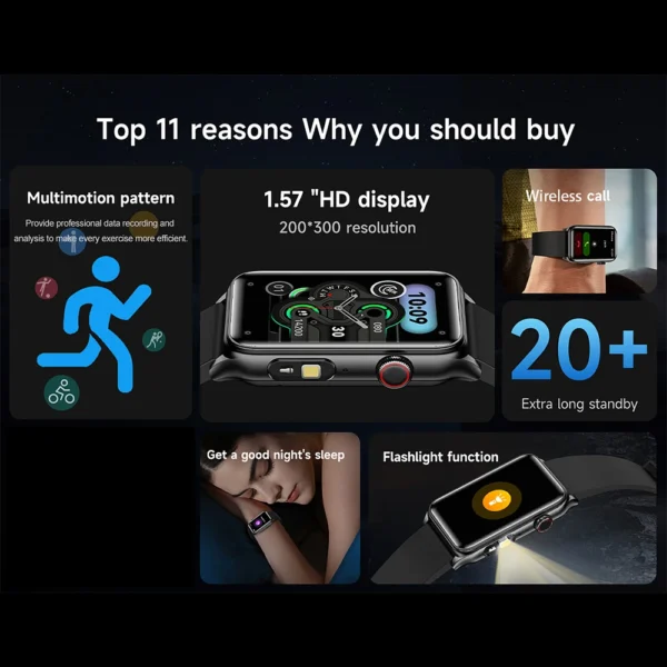 2025 Smartwatch for Men & Women – Advanced Health Monitoring with Blood Glucose, Blood Oxygen, Heart Rate, & Body Temperature | Stylish Fitness Tracker - Image 3