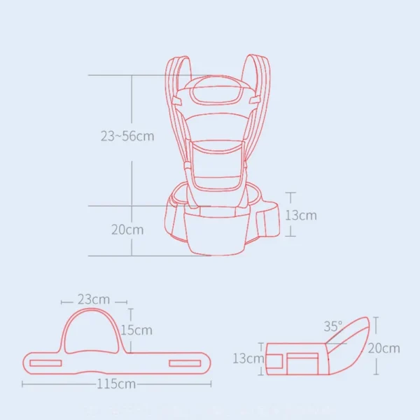 Ergonomic Baby Carrier Backpack | Newborn Hipseat & Front-Facing Wrap Sling | Comfortable Travel Baby Carrier - Image 6