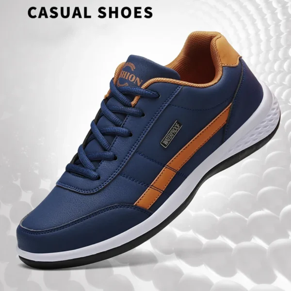 Men's Fashion Casual Shoes – Lightweight PU Leather Outdoor Lace-Up Sneakers | Comfortable & Trendy for Sports and Everyday Wear - Image 2