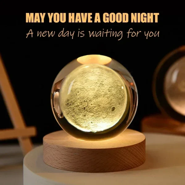 3D Crystal Glass Earth Globe | 6cm Solar System Desktop Decoration - Image 3