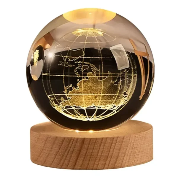 3D Crystal Glass Earth Globe | 6cm Solar System Desktop Decoration - Image 6