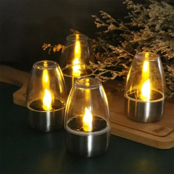 LED Solar Candles | Flameless Rechargeable Night Light for Weddings, Parties & Garden Decor | Waterproof Outdoor Lamp - Image 2