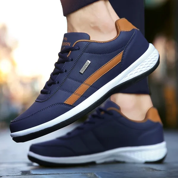Men's Fashion Casual Shoes – Lightweight PU Leather Outdoor Lace-Up Sneakers | Comfortable & Trendy for Sports and Everyday Wear - Image 5