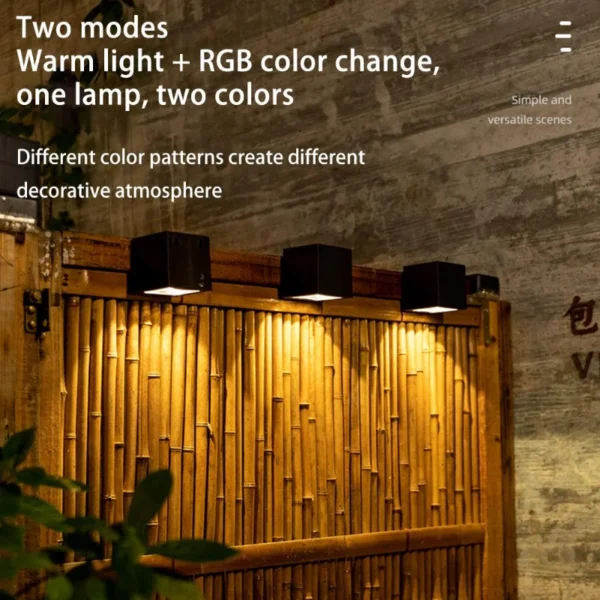 LED Solar Light Outdoor Garden Square Wall Lamp Outdoor Courtyard Garden Fence Lighting Wall Decoration Lamp - Image 3