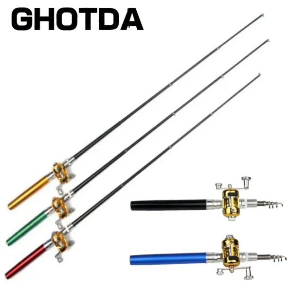 Mini Portable Fishing Rod | Pen-Shaped Aluminum Alloy Pocket Fishing Pole with Reel | Compact & Lightweight Design - Image 4