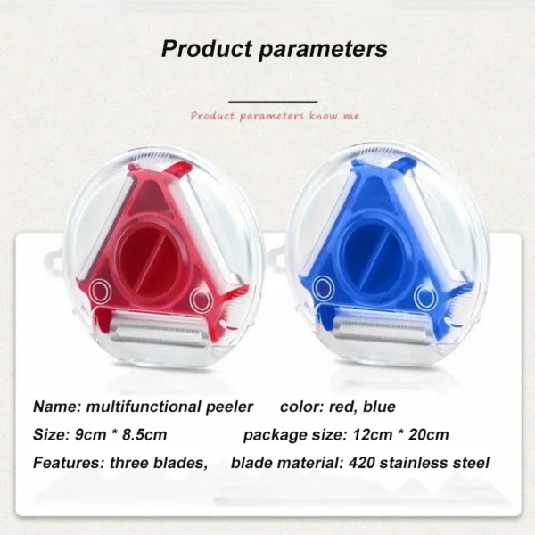 Stainless Steel 3-in-1 Vegetable & Fruit Peeler | Multifunctional Shredder & Peeling Tool | Kitchen Accessories - Image 3
